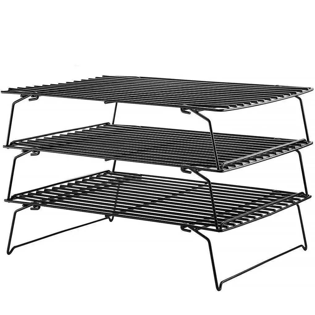 

3 Tier Baking Cooling Rack Stackable Non-Stick Cookie Stand Carbon Steel Cake Biscuit Bakeware Kitchen Food Storage Rack Tool