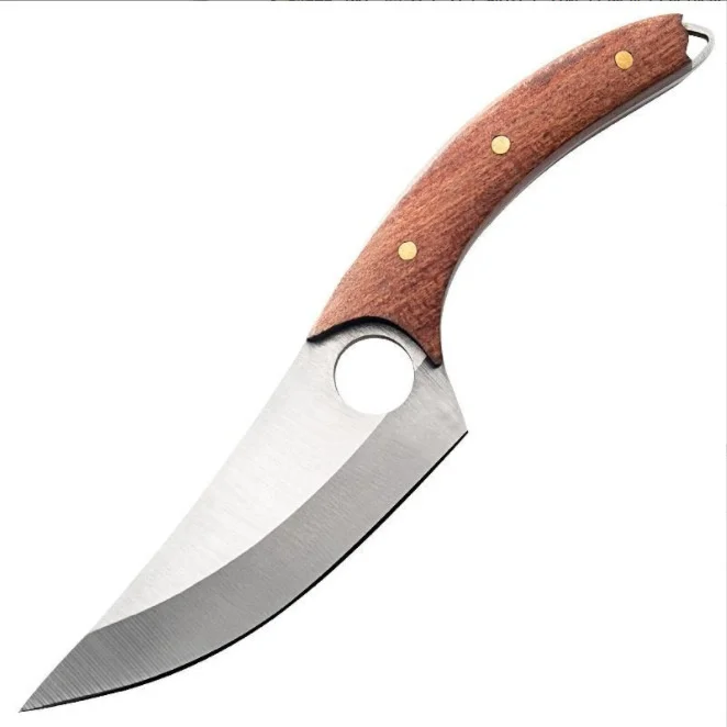 

Meat Cutting Knife Ergonomic Handle Mongolia Carries Fish Knife Outdoor Bone Knife Small Round Hole Fish Slicing Kitchen Tools