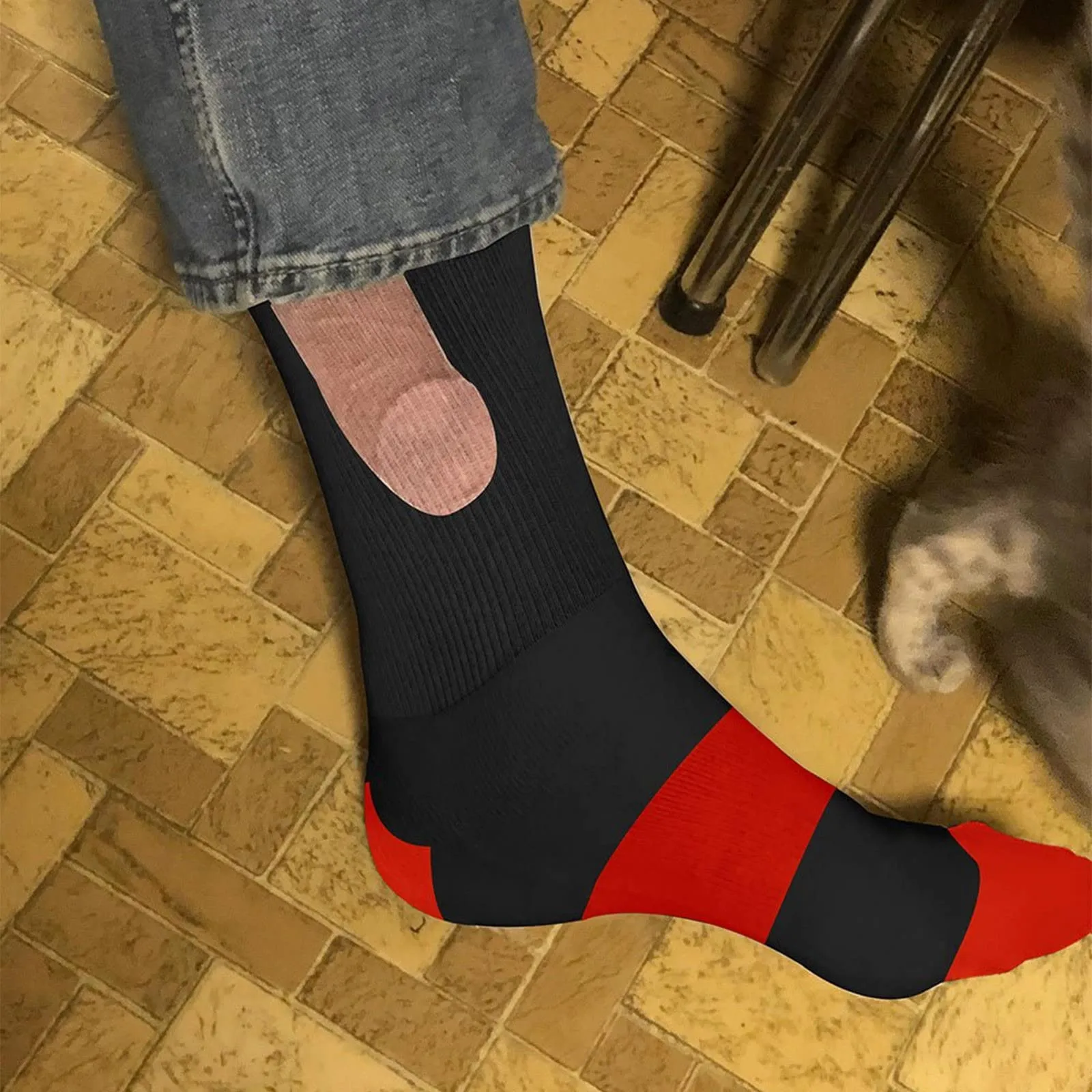 

2023 Novelty Funny Sock Show Off-Penis Joke Exposed Prank Printing Christmas GIFT New Show Off Funny Colorful Socks Sexy Socks