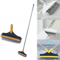2 in 1 adjustable v shaped cleaning brush floor scrub magic broom with long handle and squeegee household kitchen clean tools