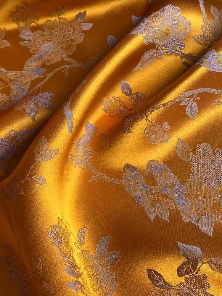 Натуральная шелковая ткань жаккардовый Плетеный Многоцветный Новый китайский