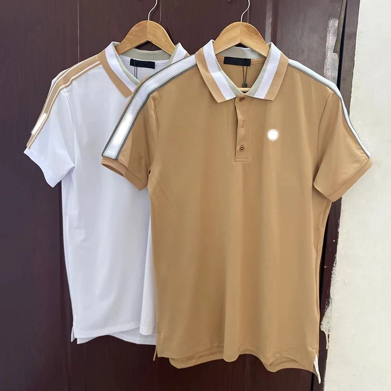 

23 южнокорейская одежда для гольфа, мужской летний Повседневный цветной дышащий Быстросохнущий Тонкий Топ с отворотами и короткими рукавами