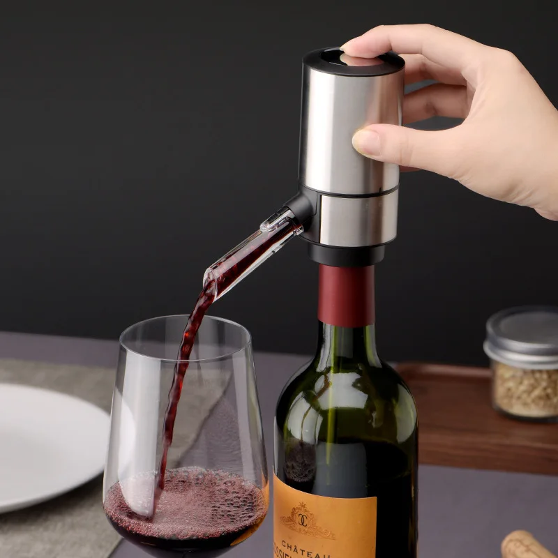 

ware Bar PWith Base Electric Decanter Bubbler Quick Decanter Automatic Decanter Dispenser Wine Pump Wiarty Supplies Kitchen Tool