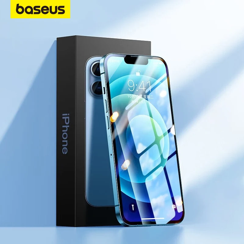2 шт. закаленное стекло Baseus для iPhone 14 13 12 11Pro Max, защита для iPhone X XS, стекло для экрана, закаленная пленка, защита экрана
