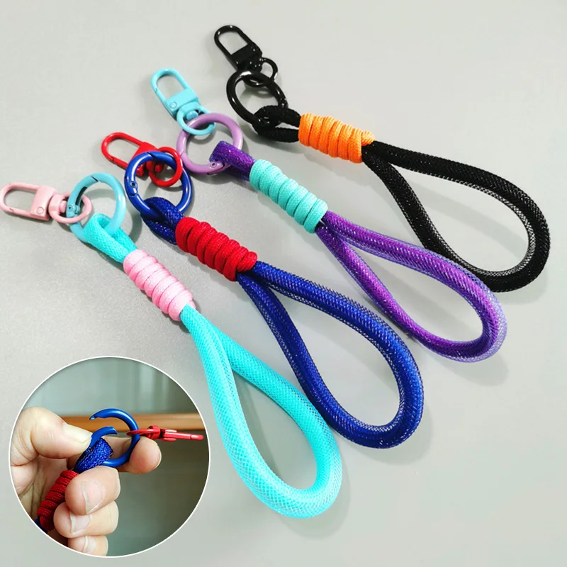 

1PC Key Ring Holder Handmade Gift With Lobster clasp Cotton Rope Bag Pendant Keychain Fashion DIY Key Accessories