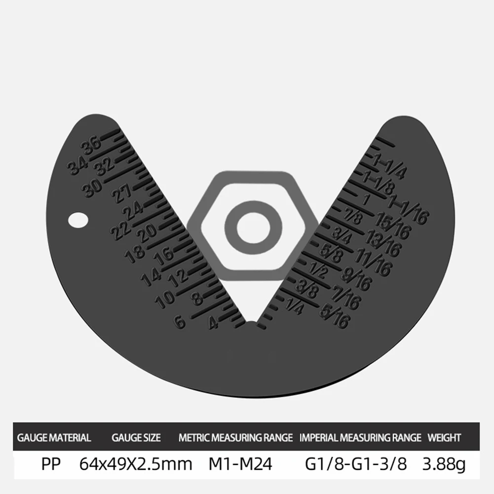 

1 Pc Screw Gauge Screw Bolt Nut Thread Measure Gauge Size Check Standard & Metric Green 64x49x2.5mm G1/8 To G1-3/8 Hand Tools