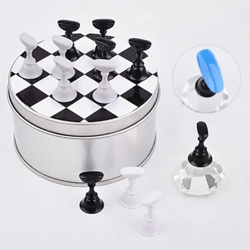 

Nail board chess piece crystal gem base exercise frame lotus seat with magnetic Card Stand Manicure Tool Display Fashion Tools