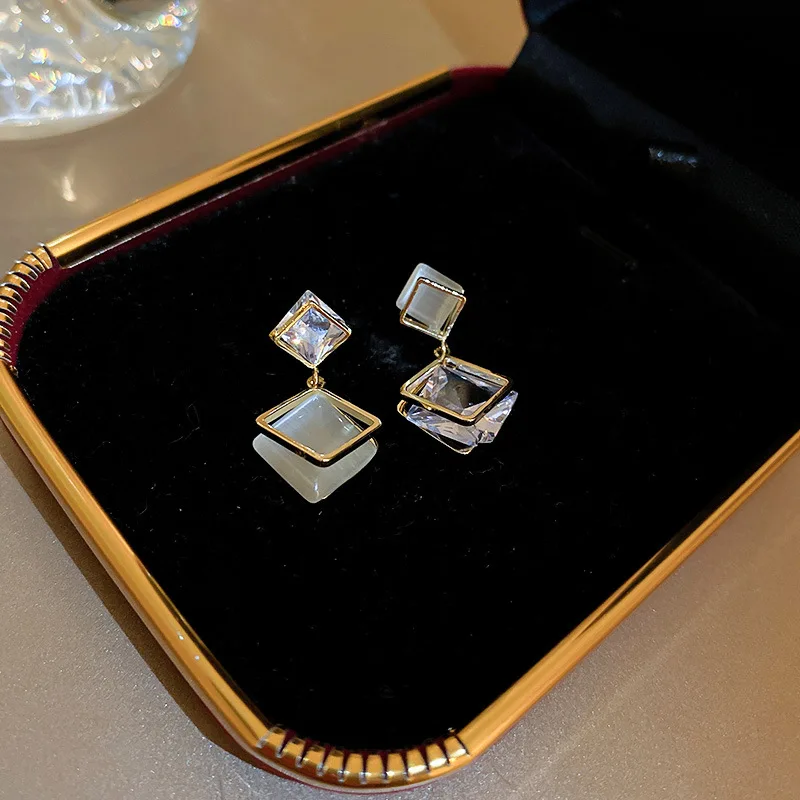 

PERMIH Geometry Earrings Zircon Women's Earrings Delicate Compact Female Earrings Simple Fashion Drop Earings 2022 Trend Jewelry