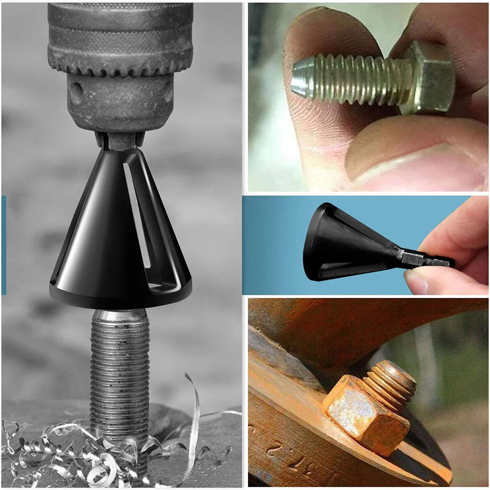 

28mm Deburring External Chamfer Tool Metal Hex Triangle Deburr Drills for Stainless Steel Copper Screw Fast Remove Burr Tools