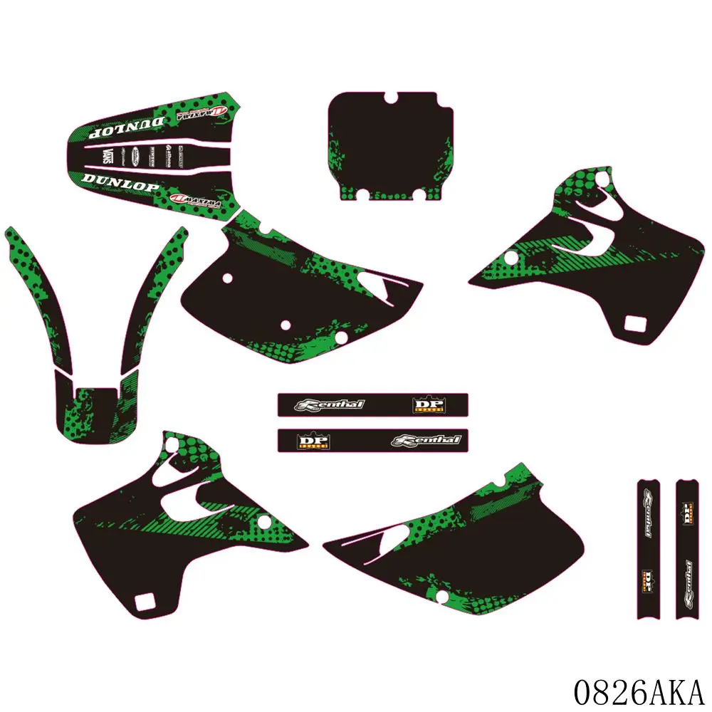 

Full Graphics Decals Stickers Motorcycle Background Custom Number Name For KAWASAKI KX125 KX250 KX 125 KX 250 1992 1993