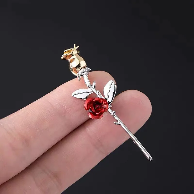 Винтажные эмалевые розы броши