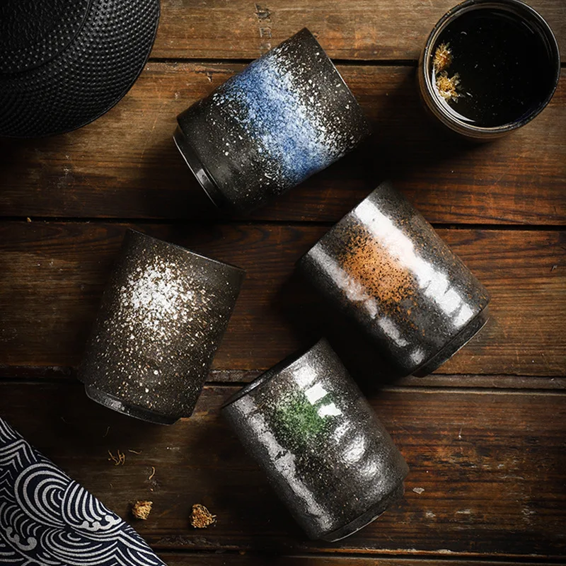

300ml Japanese Style Teacup Water Cup Stoneware Ceramic Hand-painted Kungfu Teacup Cuisine Drinkware Sushi Tea Cup Teacup Set
