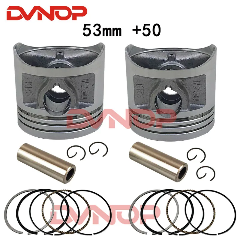 

Мотоцикл 53 мм Поршень 15 мм Кольцо штифта +25 +50 +75 +100 Комплект для Honda CA250 DD250 CBT250 CA DD CBT 250 250cc Egine запасные части