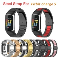 11 colors stainless steel watchband for fitbit charge 5 watch bracelet wrist strap for fitbit charge5 correa 2022 new metal loop