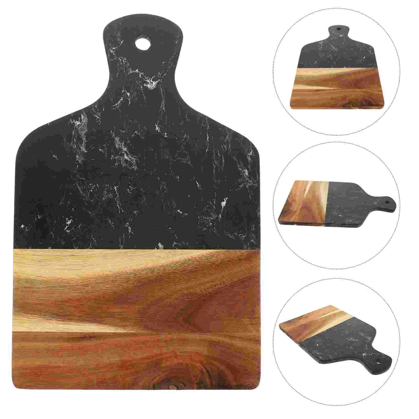 

Kitchen Chopping Board Splicing Marble Wood Cutting Board Steak Fruits Serving Board With Handle