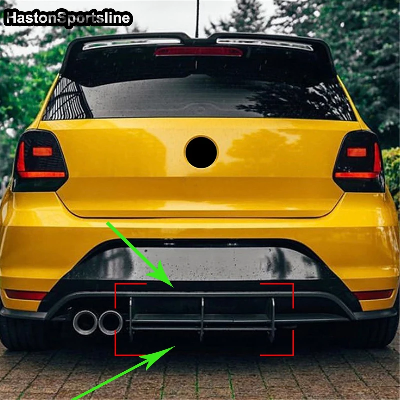 

Matt Black ABS Rear Bumper Diffuser Lip Spoiler Splitter Body kit For Volkswagen VW Polo GTI 2011-2018 Car Accessories