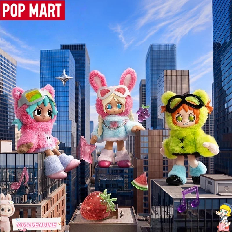 Фото POPMART Peach Riot Fruit Punch Series: Виниловая плюшевая фигурка-брелок Kawaii в стиле музыкального панка, подвеска для сумки, коллекционная игрушка, подарок №1