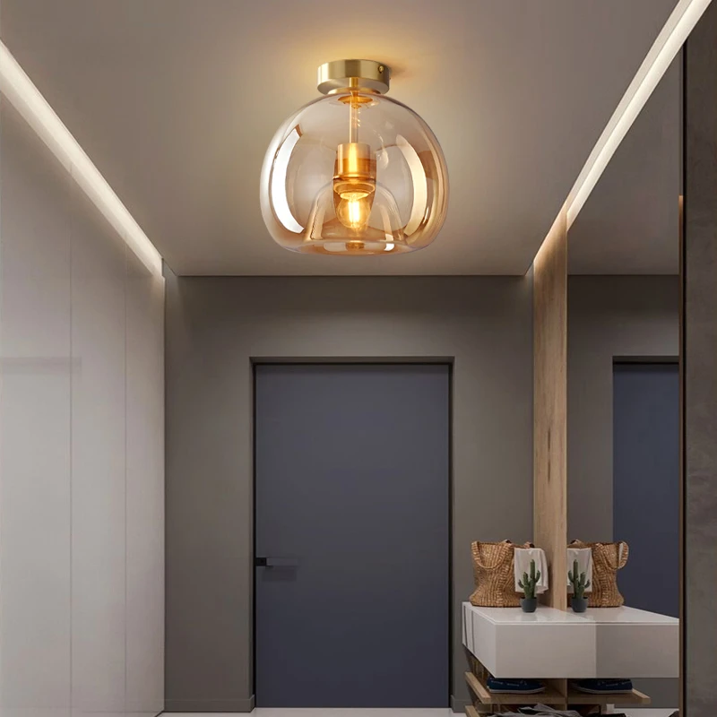 

Скандинавская стеклянная потолочная лампа, минималистичное потолочное освещение, Минималистичная лампа для коридора, креативные светильники для гостиной, домашний декор