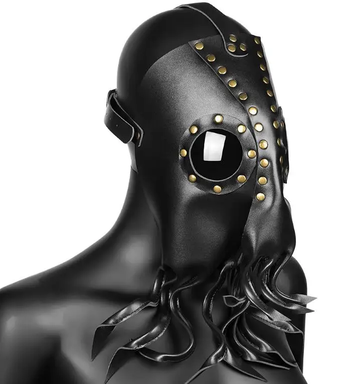 Cthulhu Осьминог дьявол Панк косплей маска для лица стимпанк кожа ...
