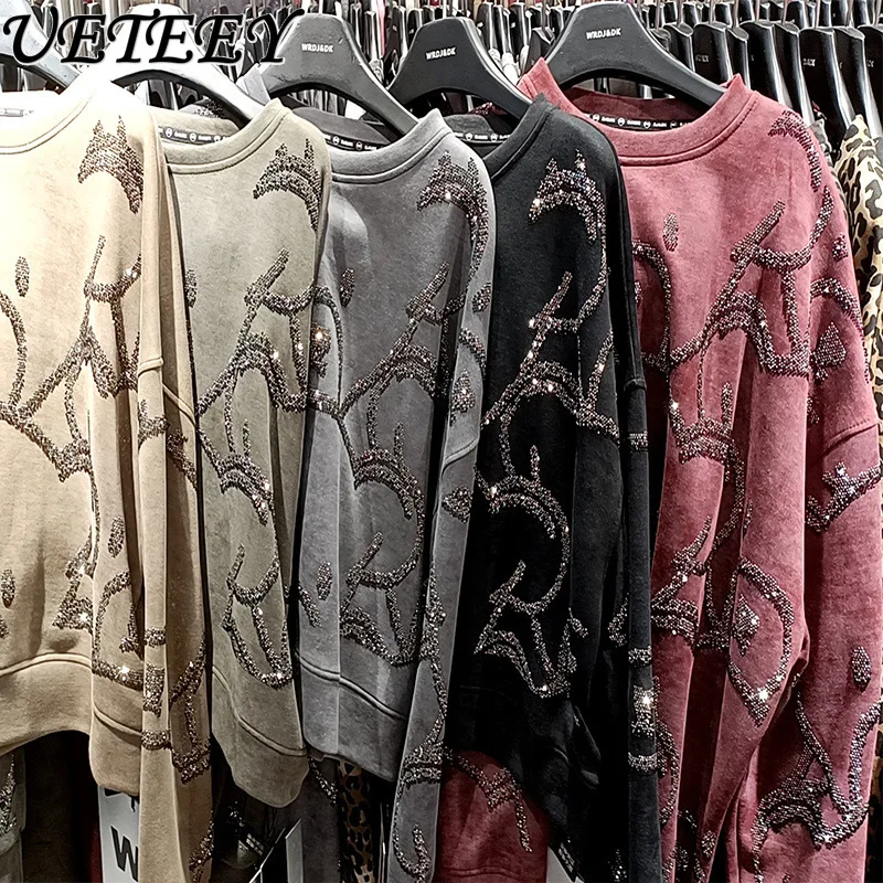 Милый мультяшный медведь с круглым вырезом и длинными рукавами расшитый