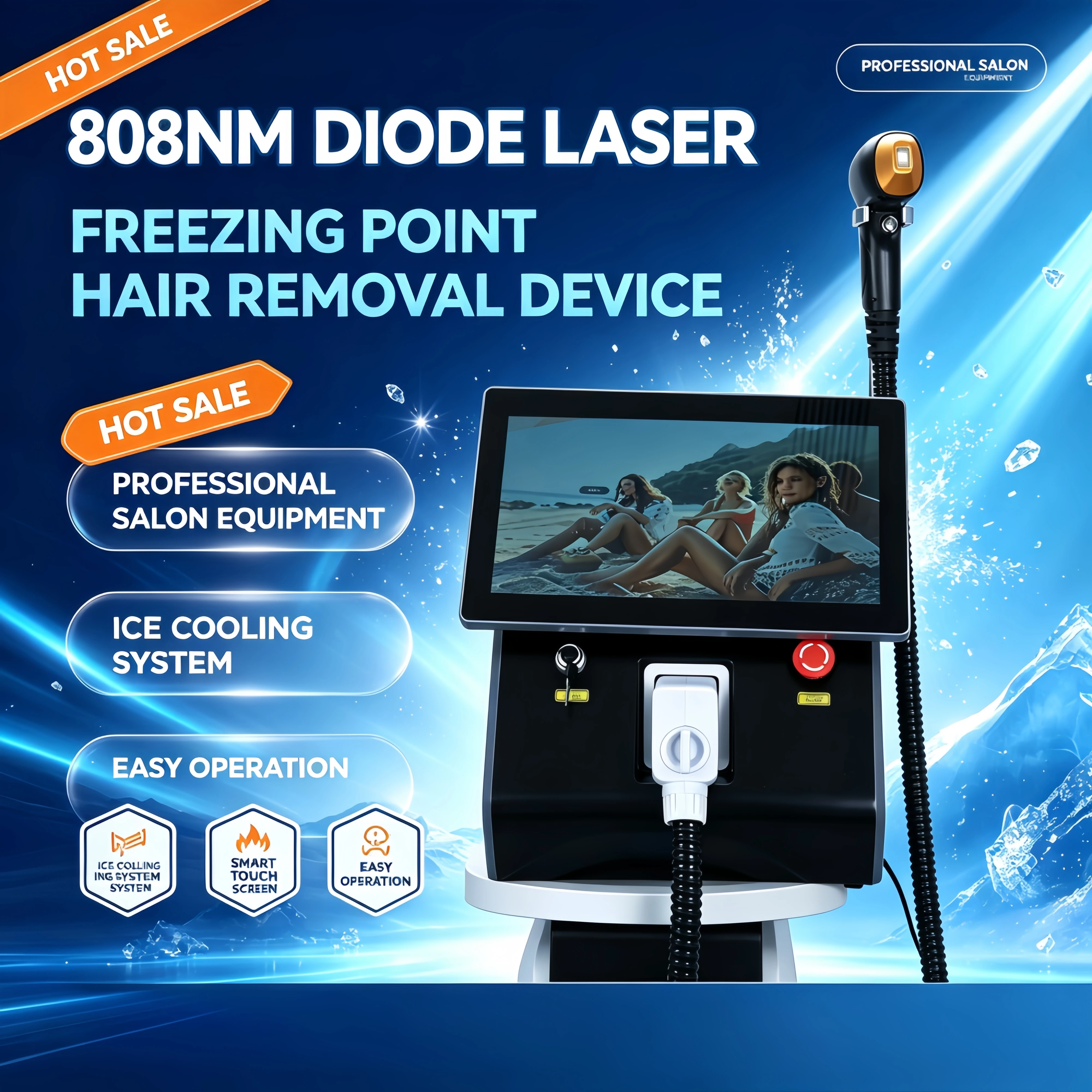 Фото Лазерный эпилятор 3 Waves Ice Titanium Diode (755нм, 808нм, 1064нм) для перманентного удаления волос, для использования в салонах красоты №3