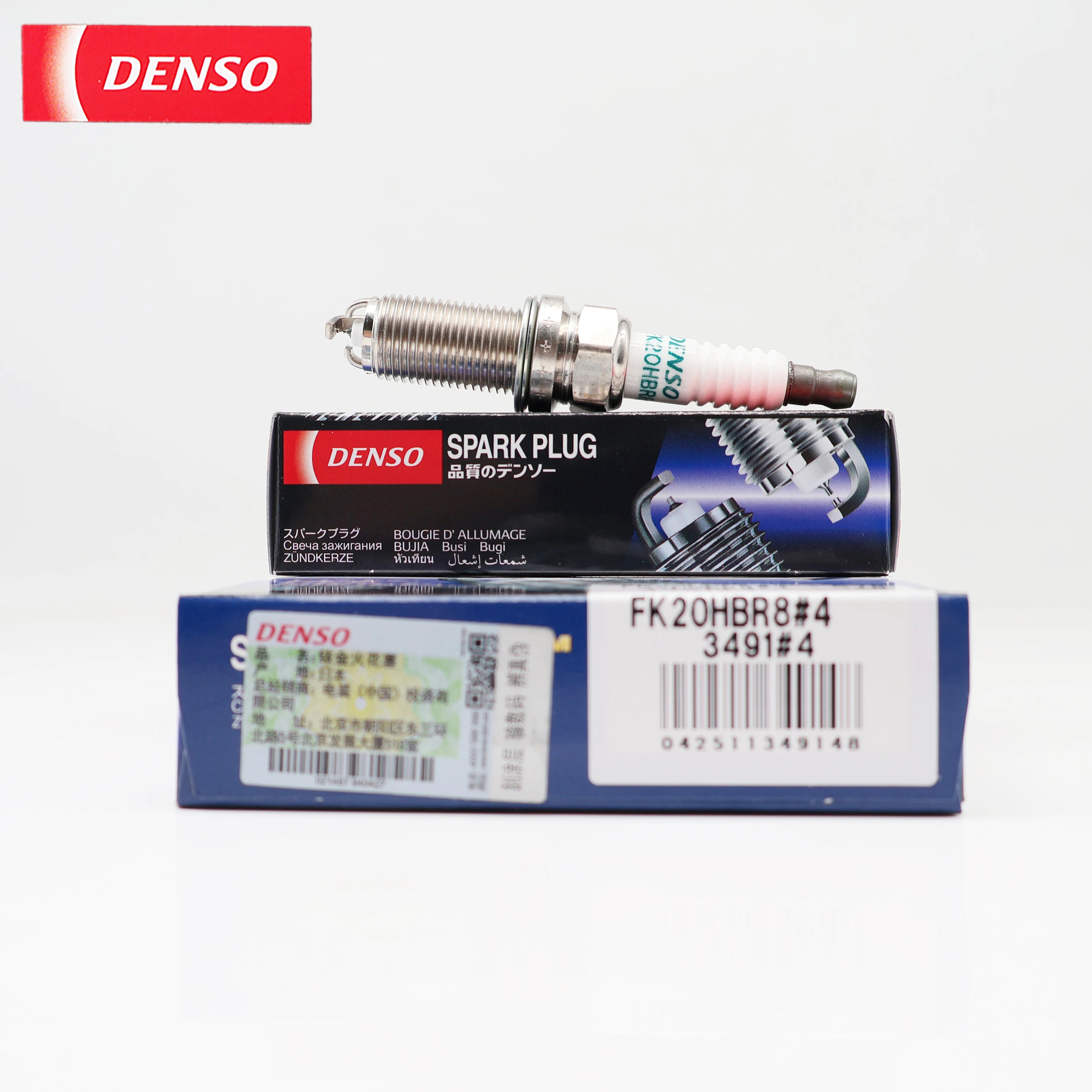 Фото Оригинальная иридиево-платиновая свеча зажигания DENSO FK20HBR8 3491 для LEXUS TOYOTA OEM: 9091901263, 909190126379 №5