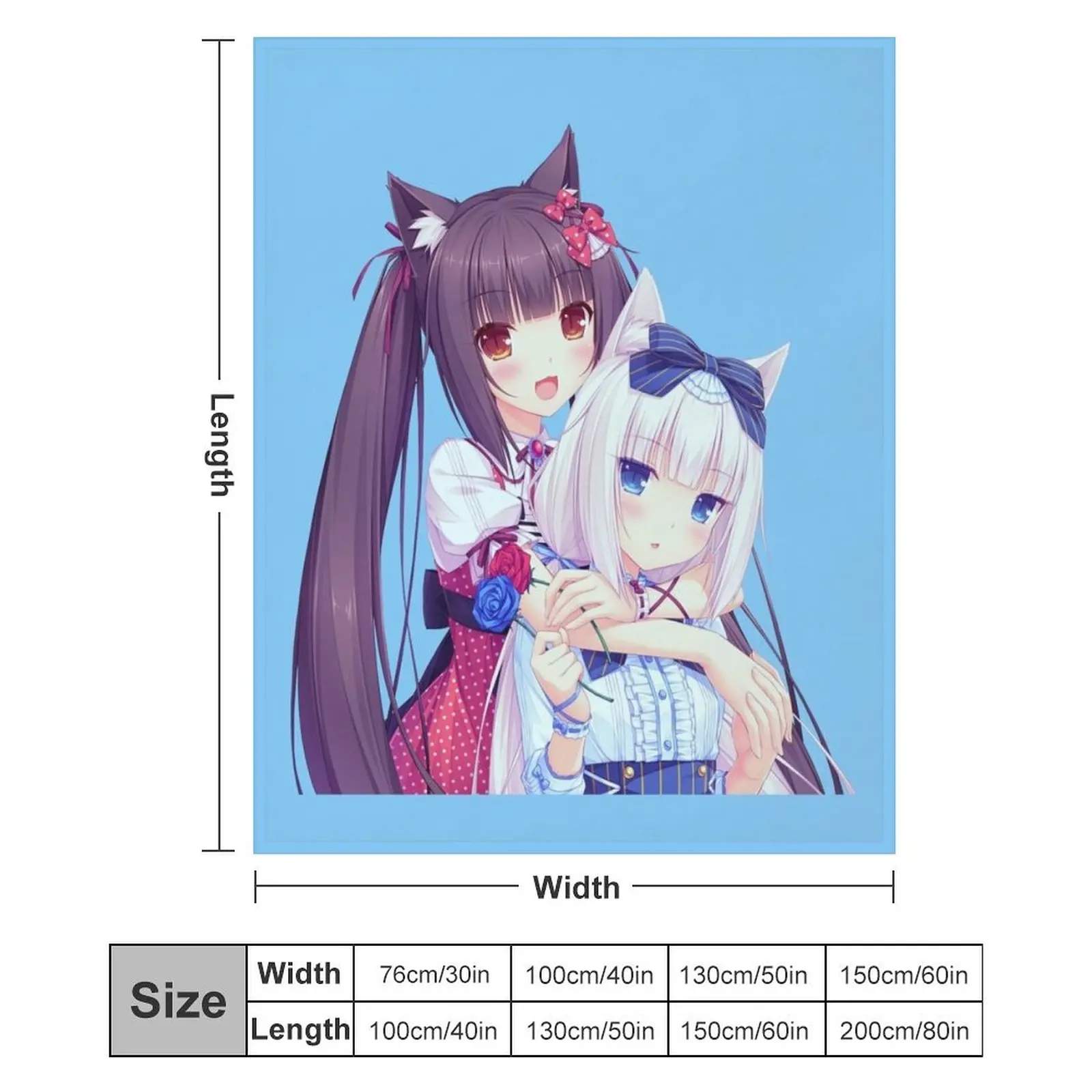 Ваниль Чокола Nekopara Catgirl аниме Kawaii пледы теплое мягкое плюшевое клетчатое зимнее