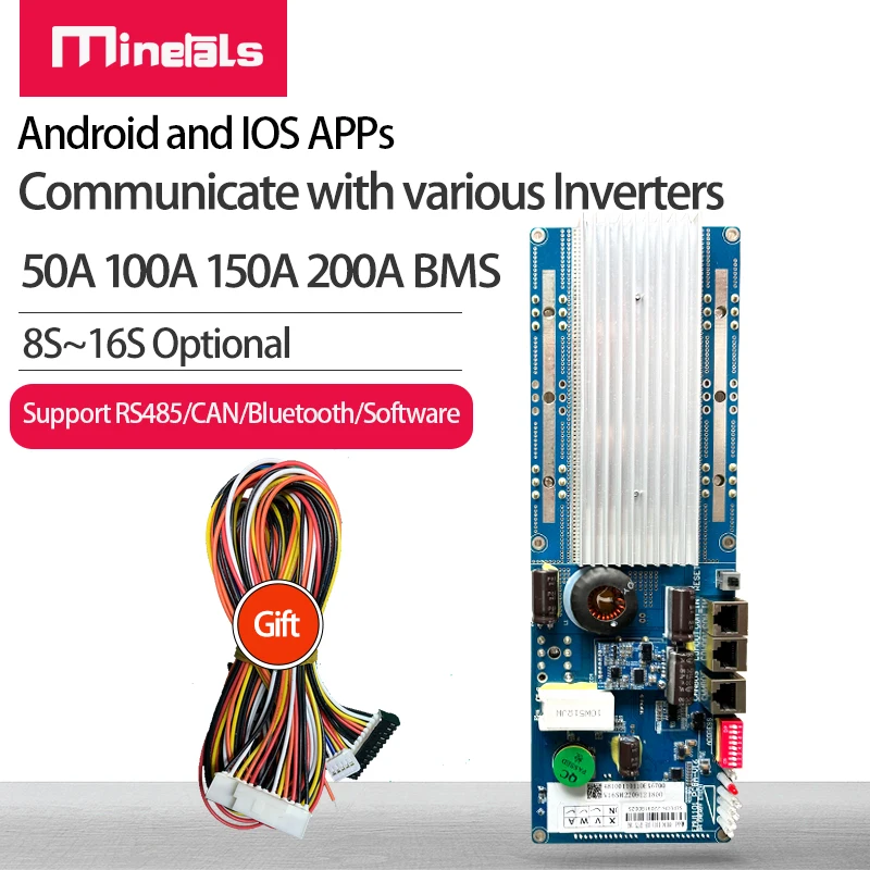 

Новый инвертор BMS 8S 13S 14S 15S 16S 50A 100A 150A 200A V16 10E BT программное обеспечение Smart BMS RS485 может связываться с инвертором и ПК