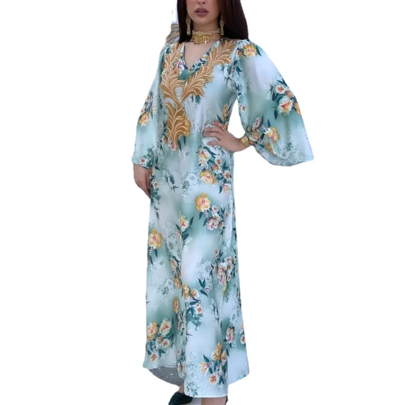 

Luxury Beading Dresses Wedding Party Evening Gown Eid Mubarak Muslim Fashion Abaya For Women Djellaba Femme Boho Kaftan Robes