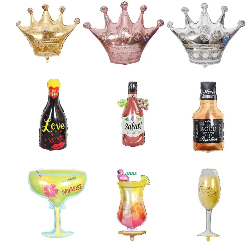 Праздничный декоративный шар чашка для бутылки шампанского воздушный из