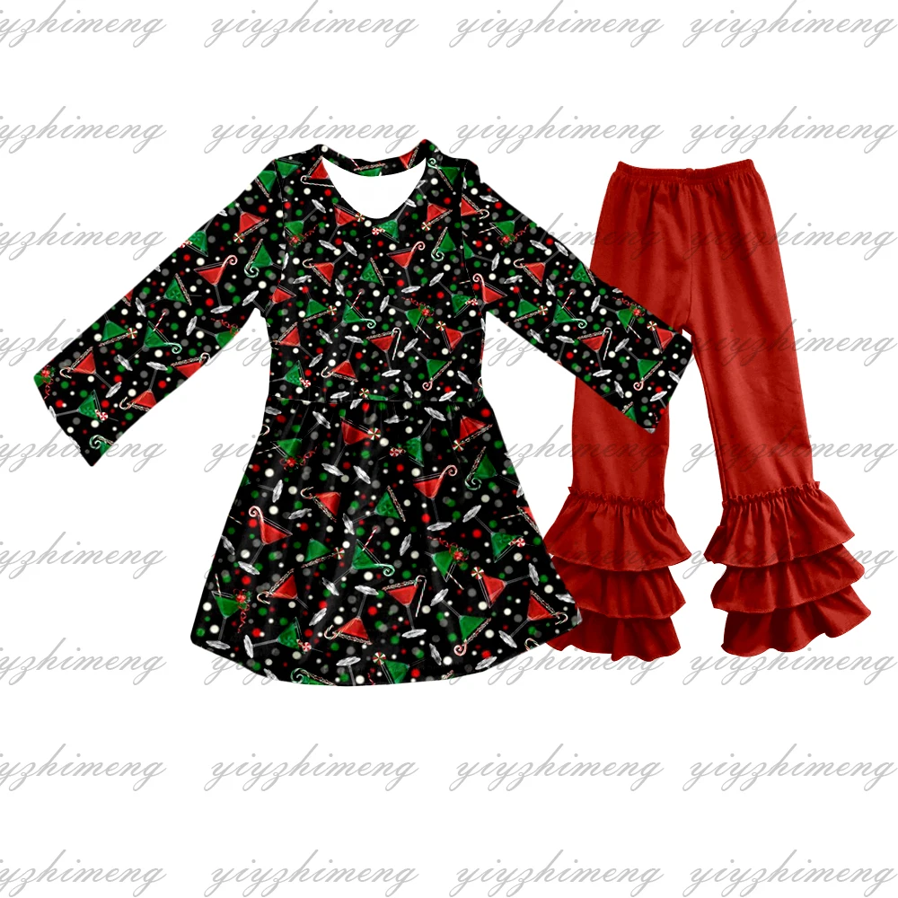 

Christmas Children's Clothing Wholesale Baby Long Sleeve Set Children's Bell Bottoms Pantsuit