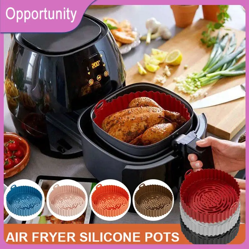 

Easy Clean Oven Baking Tray Reusable Round Replacemen Grill Pan Air Fryers Oven Food Grade Grill Pan Air Fryer Accessories