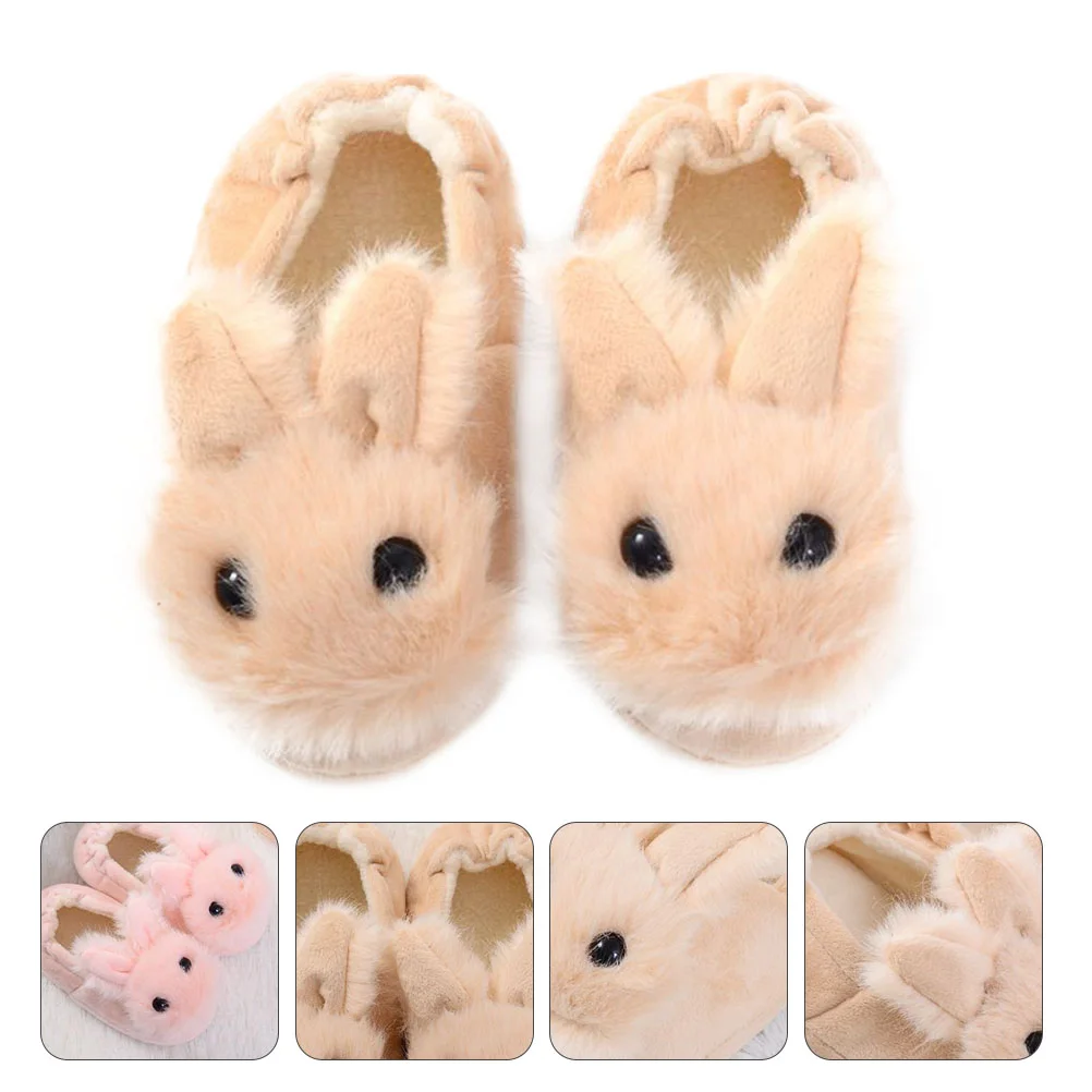 

Ushobe Bunny Slippers Kids Bunny Plush Slipper Non-Slip Fluffy Slipper Indoor House Slippers Pink