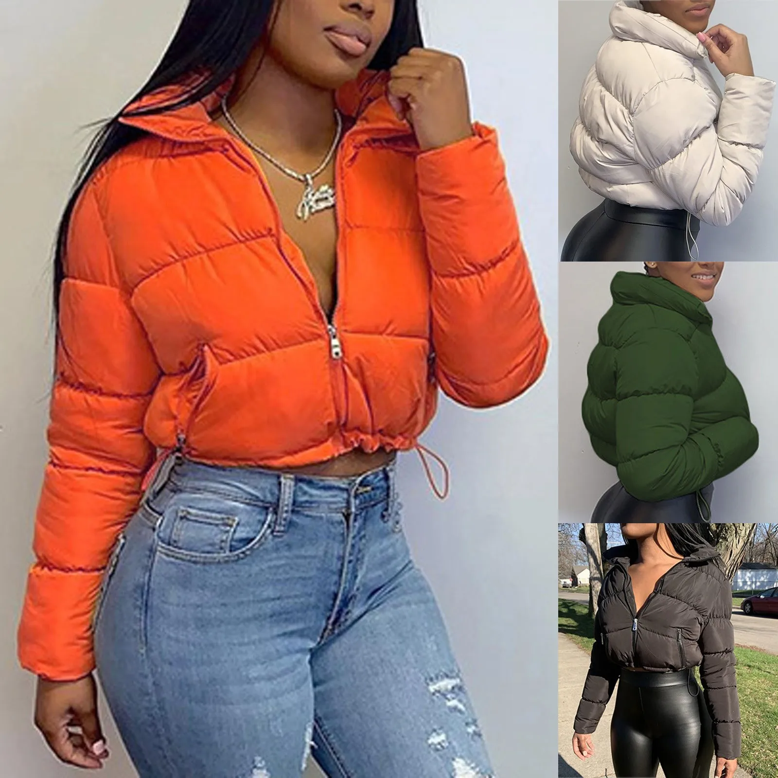 

2021 Nieuwe Mode Vrouwen Korte Brood Down Winter Warm Solid Jas Opstaande Kraag Vest Donsjack Bovenkleding Gewatteerde Jas