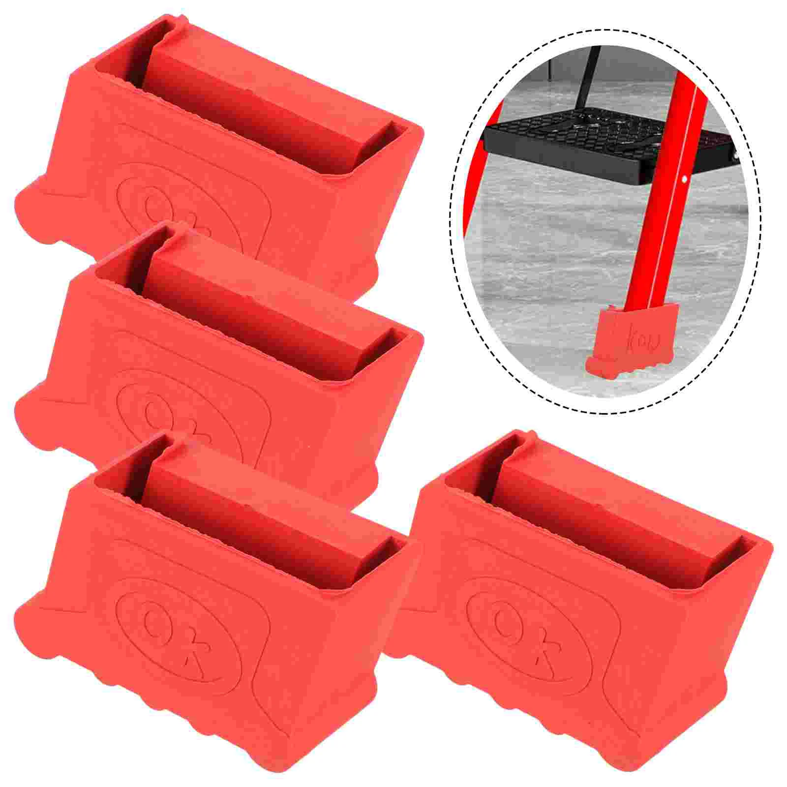 

4 pcs Convenient Antiskid Insulation Replacement Ladder Feet Cushion Household Ladder Cover