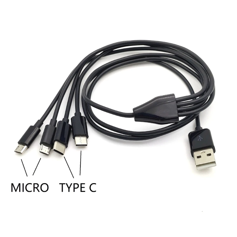 Мульти-зарядный кабель USB к Micro Type C 4 в 1