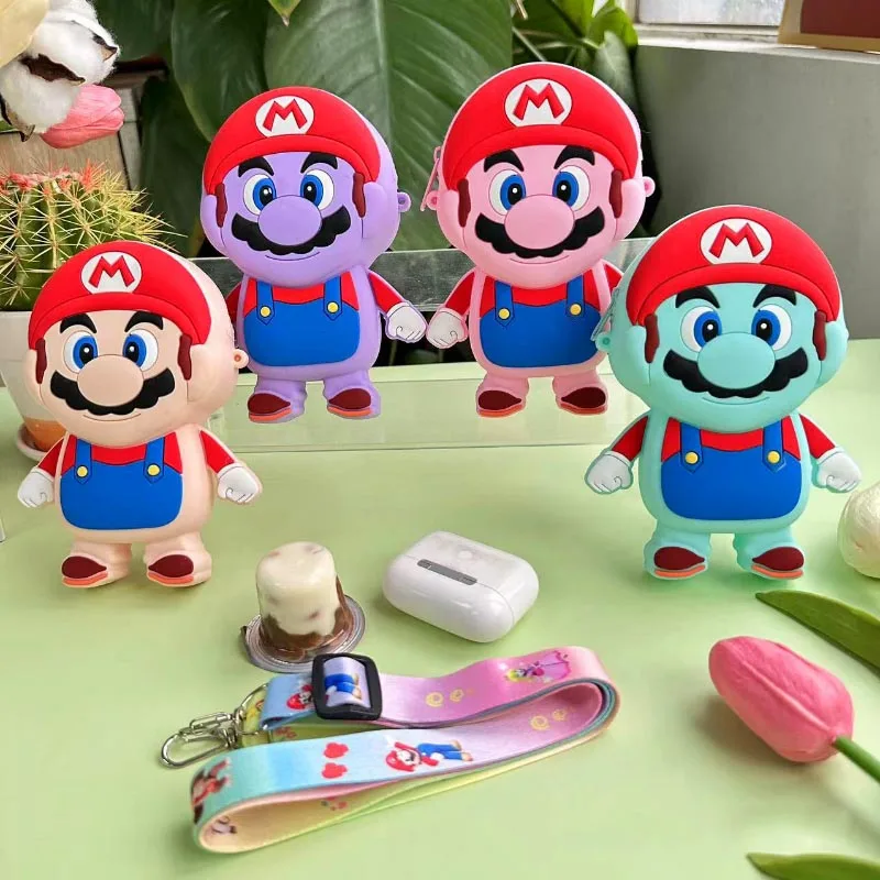 

Super Mario Silicone Shoulder Bag for Children Classic Anime Figure Luigi Modeling Key Phone Storage Bags Kids Crossbody Bags