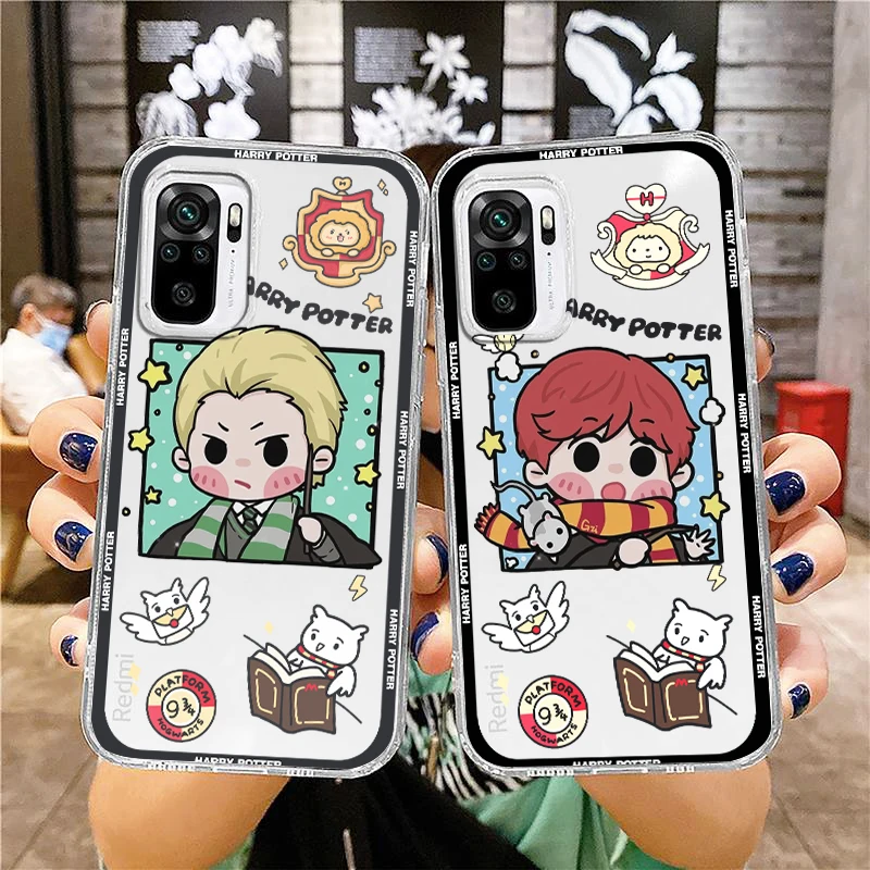 

Harries Wand Potters Anime Phone Case For Xiaomi Redmi Note 12 11E 11S 11 11T 10 10S 9 9T 9S 8 Pro Plus 5G Transparent Cover