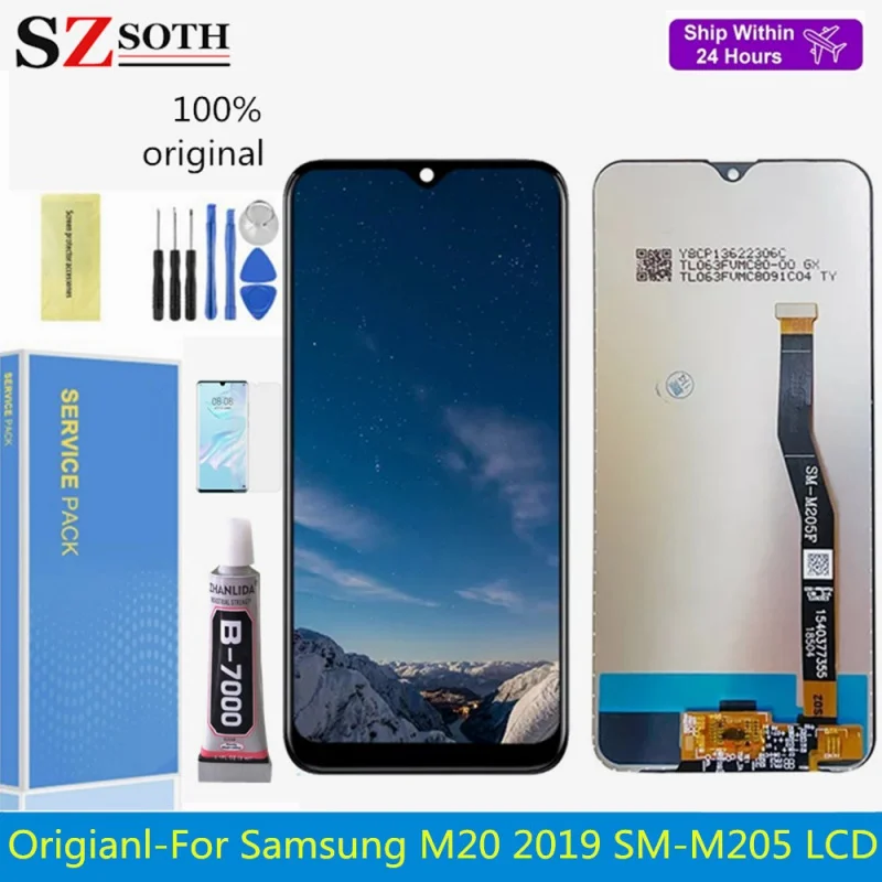 

LCD For Samsung Galaxy M20 2019 SM-M205 M205F Display Touch Digitizer Screen Assembly Mobile Phone Replacement 100% Tested