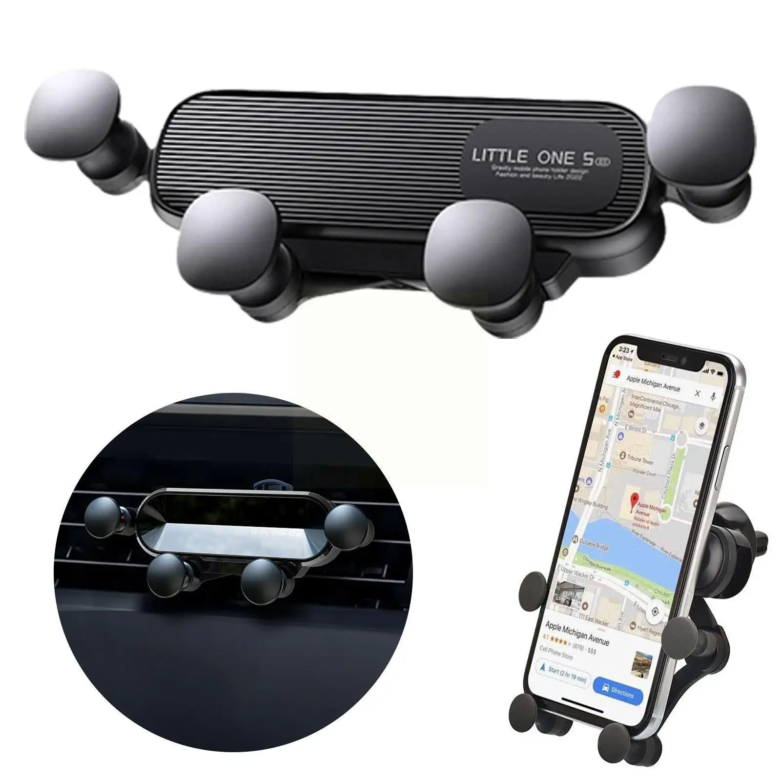 

Gravity Car Phone Holder Air Vent Clip Mount Support Gps Stand Universal For 13 12 Pro O9b1