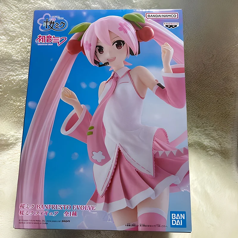 Фото В наличии: BANPRESTO Hatsune Miku, BANPRESTO EVOLVE Sakura Miku, фигурка из ПВХ, 22 см, коллекционная модель, аниме-фигурка, игрушка №2