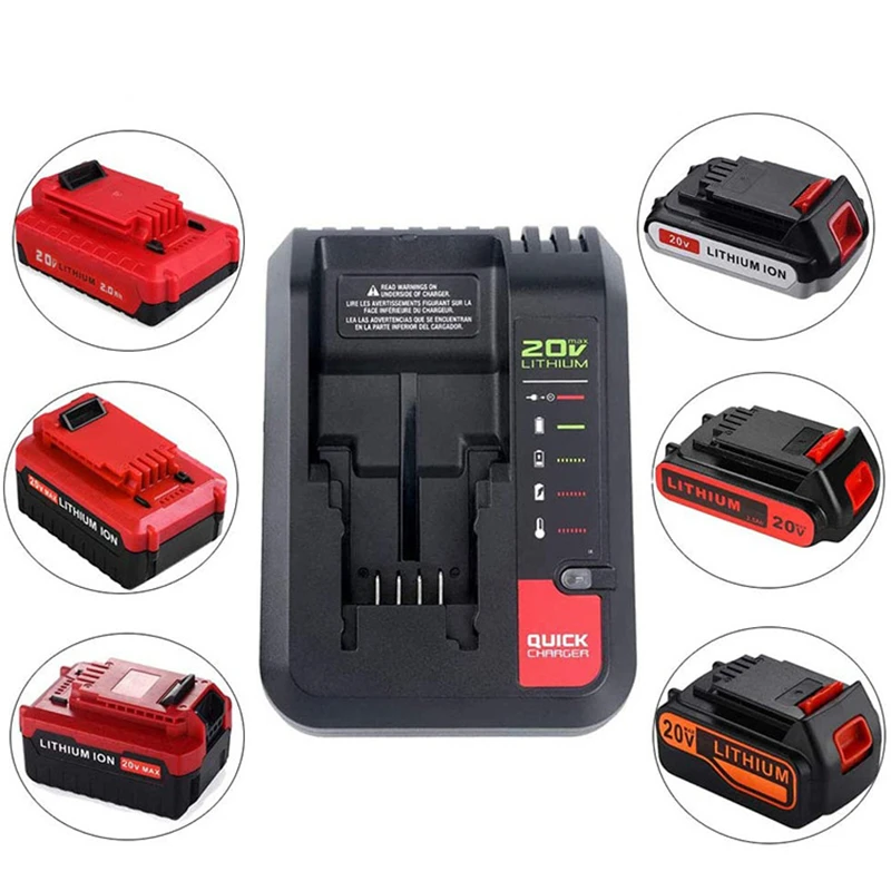 Зарядное устройство для литиевых аккумуляторов Black & Decker LCS1620, 10,8 В, 18 в, 20 в, 2 А