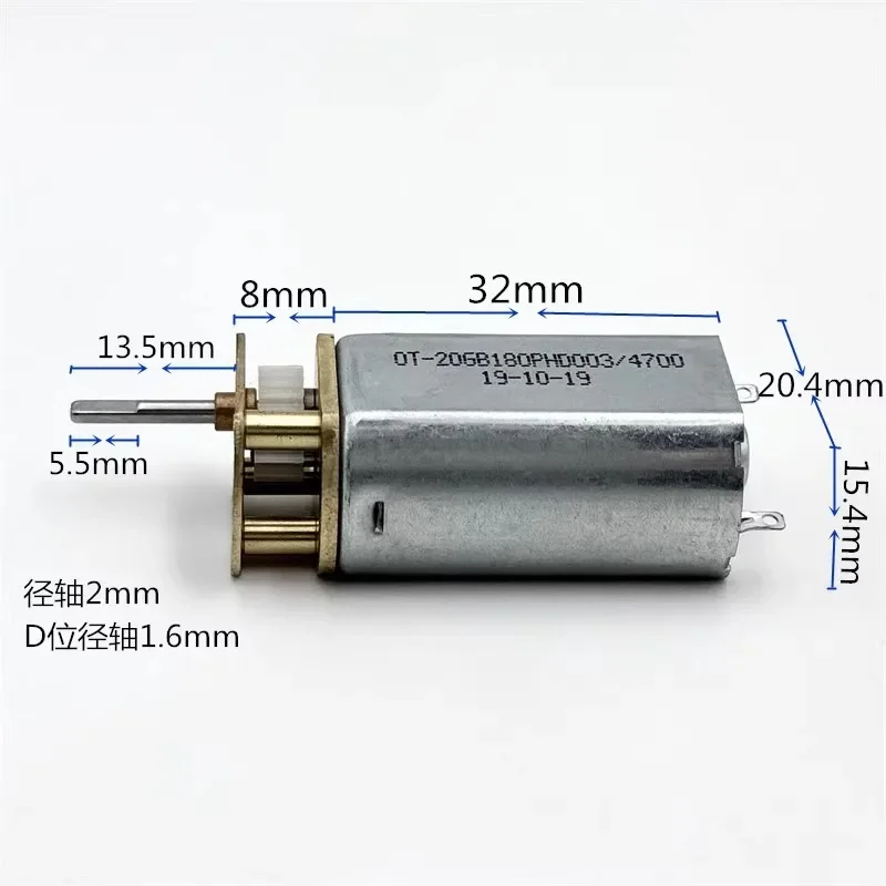 Фото Миниатюрный пластиковый мотор-редуктор 20GB-180/4700, DC 3В 3.7В 5В 6В, 10000 об/мин, ось D, 20.4*15.4мм, с редуктором из чистой меди, для DIY проектов, умных автомобилей и роботов №3