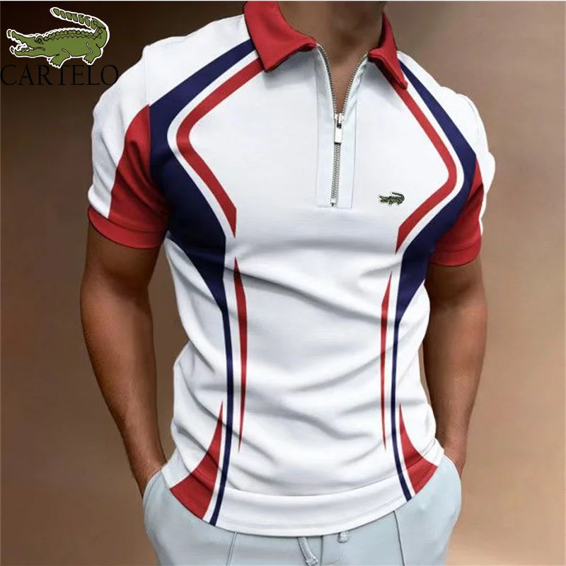 

Рубашка-поло Мужская дышащая на молнии с V-образным вырезом