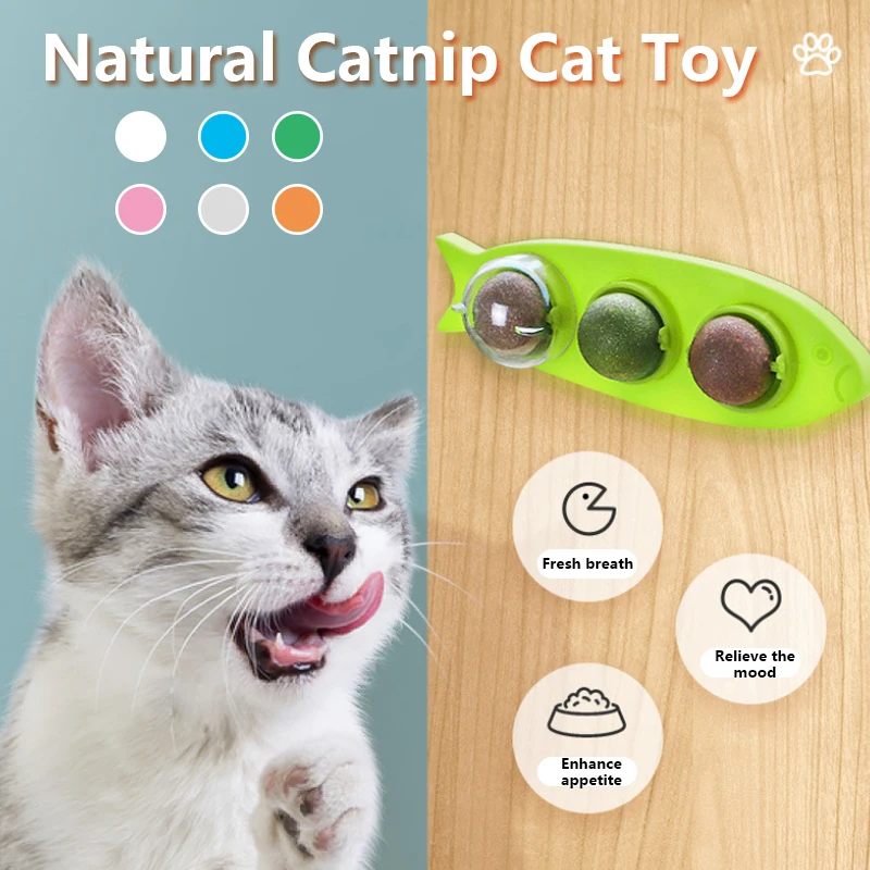 

Natural Catnip Cat Toy Wall Stick-on Ball Catnip Cat Toy Pet Playing Ball Promote Digestion Cat Supplies Products Toy For Kitty