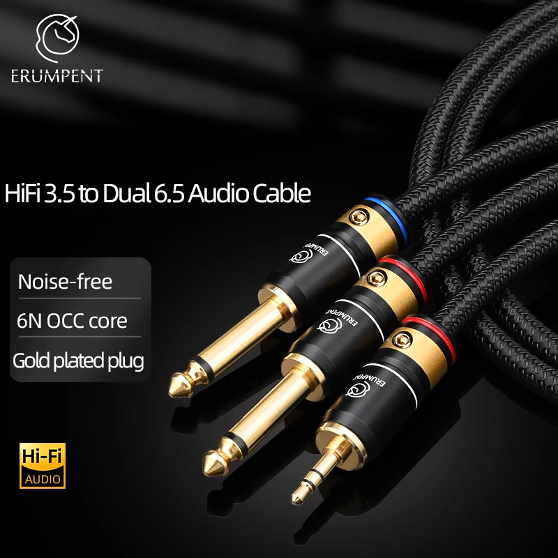 Аудиокабель Hi-Fi 6N OCC 3 5 мм на 2 6 для усилителя телефона