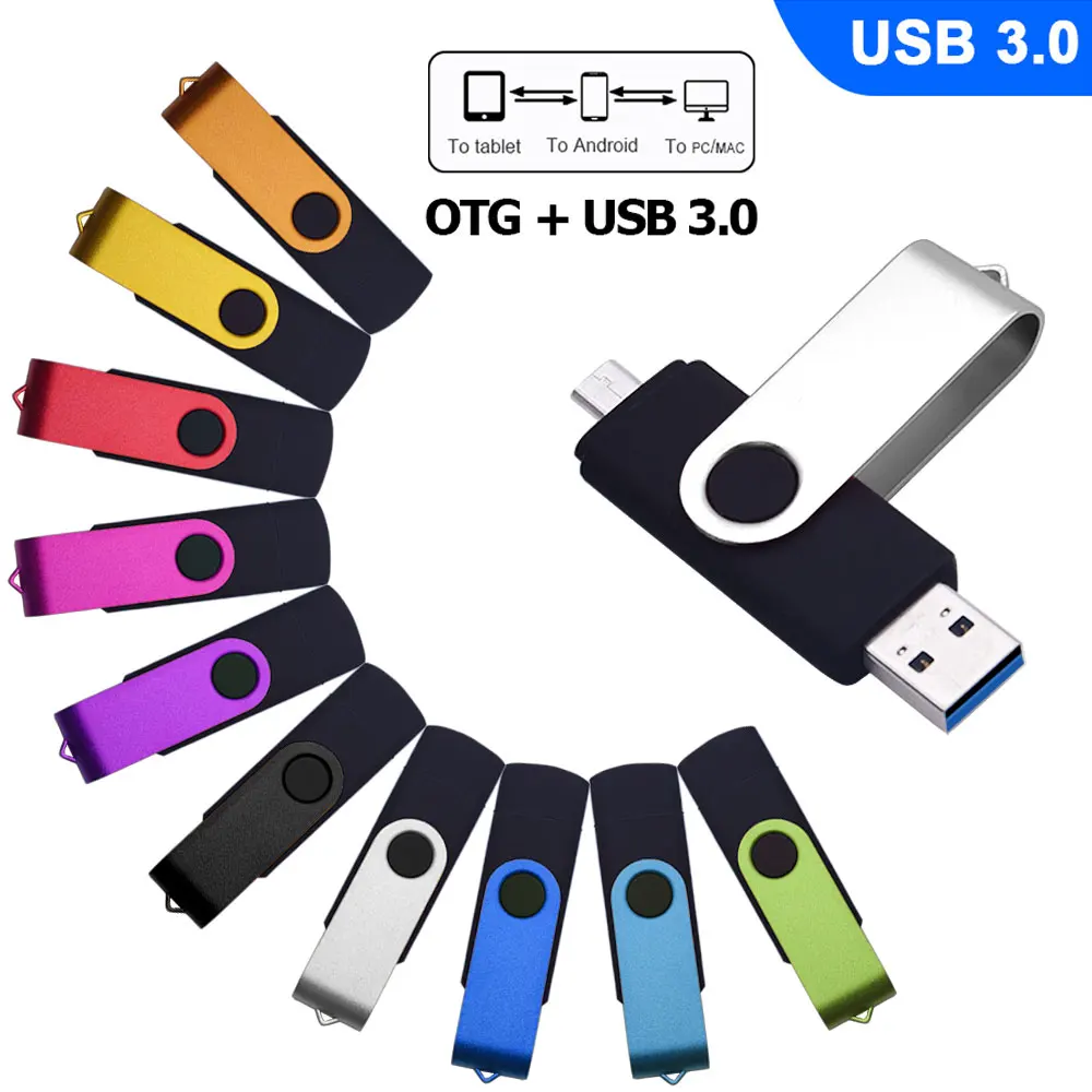 

OTG Usb флеш-накопитель, флешка 128 ГБ, 64 ГБ, 32 ГБ, 16 ГБ, 8 ГБ, 4 Гб, флеш-накопитель, Usb 2,0, карта памяти, флеш-диск 3 в 1
