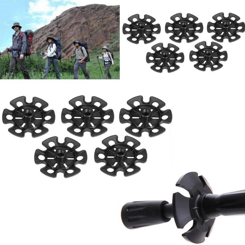 5PCS Outdoor Climbing Trekking Pole Tips Snow Flake Mud Ski Basket Walking Stick Basket Cap Guard Replacement Hiking Accessory