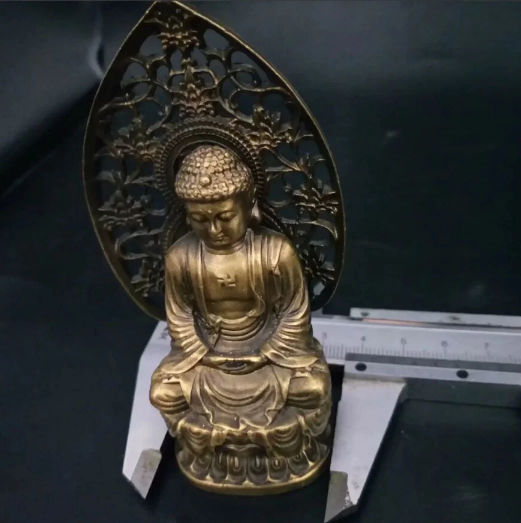 Фото Китайская бронзовая медная статуя ручной работы Rulai Buddha 8. №4