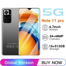 2022 Global Smart Phone Note 11 Pro Android CellPhones 6.7Inch 48MP Celular 16GB 512GB Daul SIM Card 5G Unlocked Mobile Phone